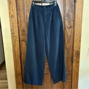 Madewell The Harlow Wide Leg Blue Pants Size 00 inseam 29.5”  (G-7)